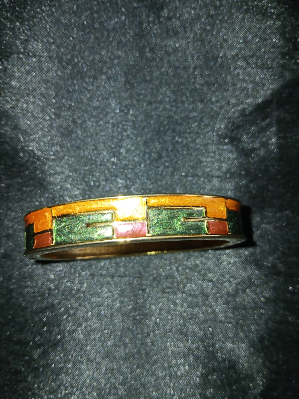 Gold-Tone Multicolor Enamel Women's Bangle Bracelet